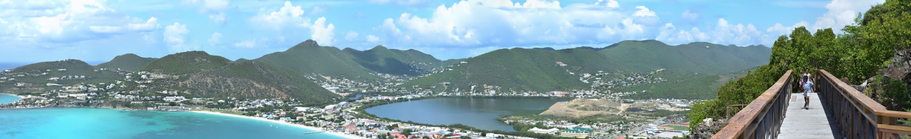 Little Bay, Great Bay and the hills of Sint Maarten from Pelican Park